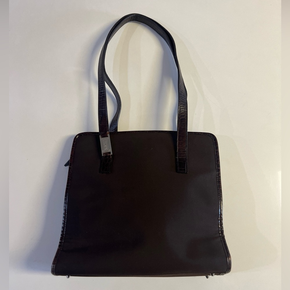 Vintage Ralph Lauren Nylon Brown Tote Made in Korea